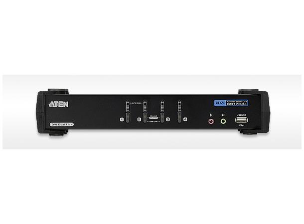 Aten KVM Switch 4-Port DVI DL DVI DualLink USB2 Audio EDID 4xKabel 